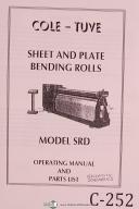 Cole-Tuve-Cole-Tuve SRD Sheet and Plate Bending Rolls, Operating and Parts Manual-SRD-01
